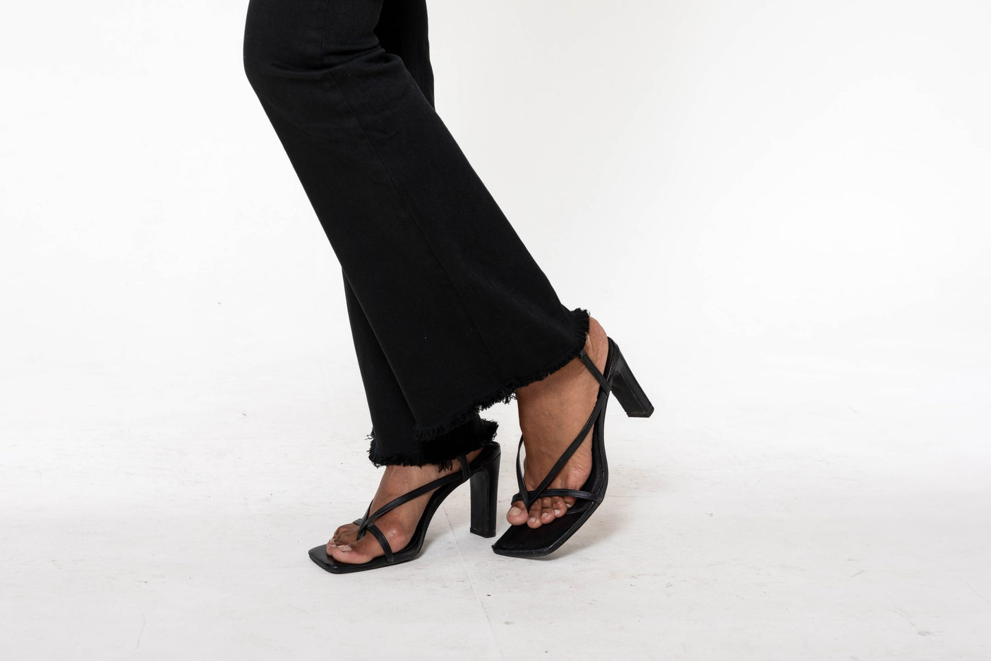 Wholesale Black frayed Bootcut Trousers