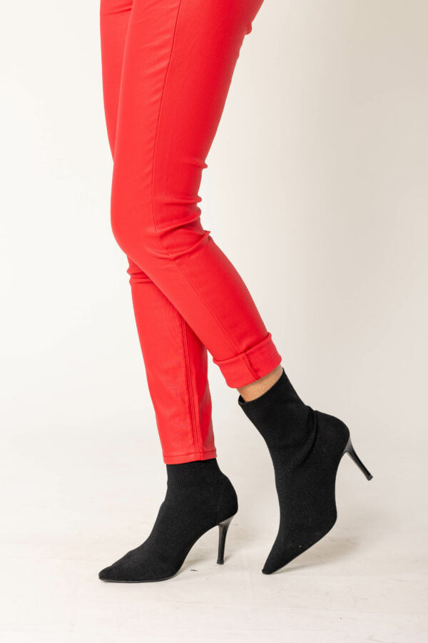 Wholesale Push Up Oiled Pants Red