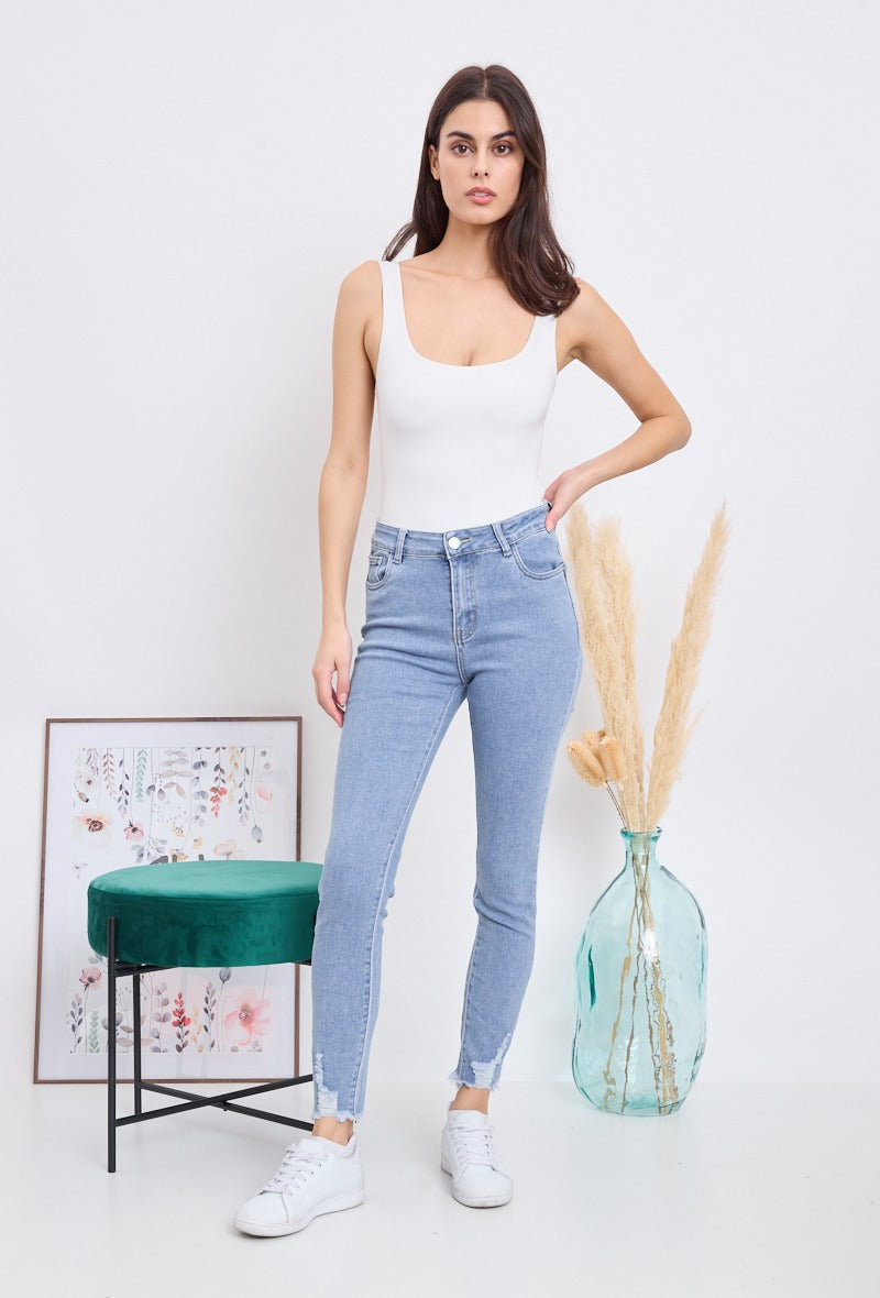 Lydig Skaldet Kapel Wholesale Denim Skinny Push-Up Jeans With Ripped And Frayed Hem – G - Look  Fashion Ltd. trading as Jeans Gems Wholesale