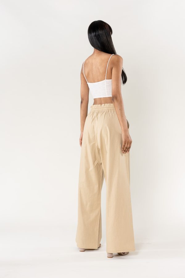 Wholesale Wide Linen Style Pants Sand