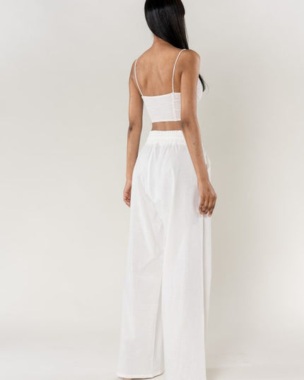 Wholesale Wide Linen Style Pants White