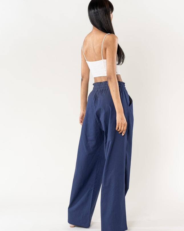 Wholesale Wide Linen Style Pants Navy