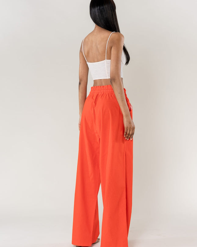 Wholesale Wide Linen Style Pants Orange