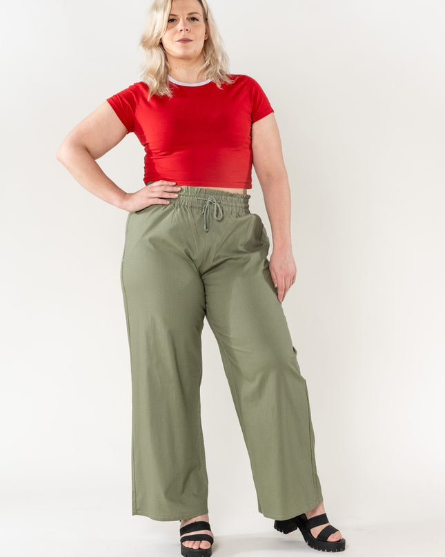 Wholesale Wide Linen Style Khaki Pants