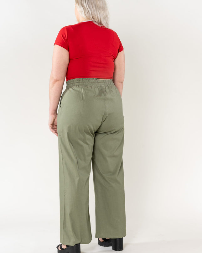 Wholesale Wide Linen Style Khaki Pants