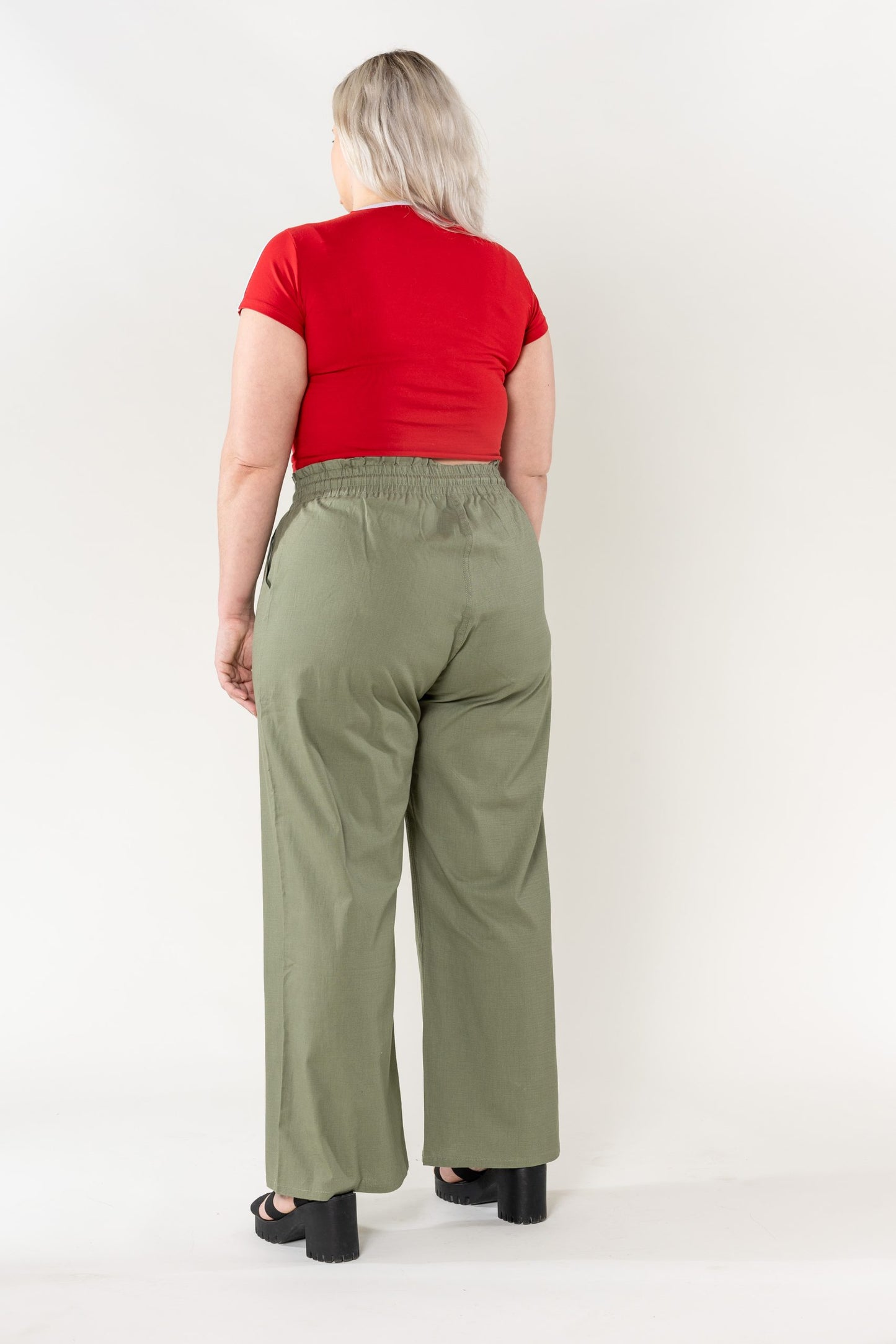 Wholesale Wide Linen Style Khaki Pants