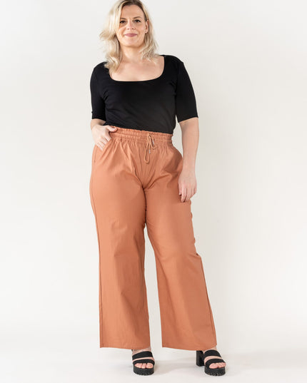 Wholesale Wide Linen Style Terracotta Pants