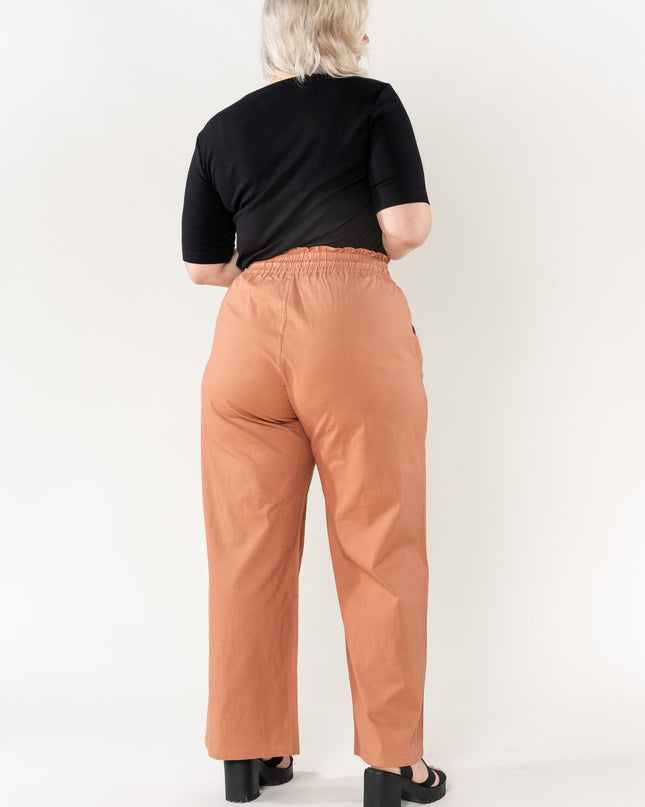Wholesale Wide Linen Style Terracotta Pants