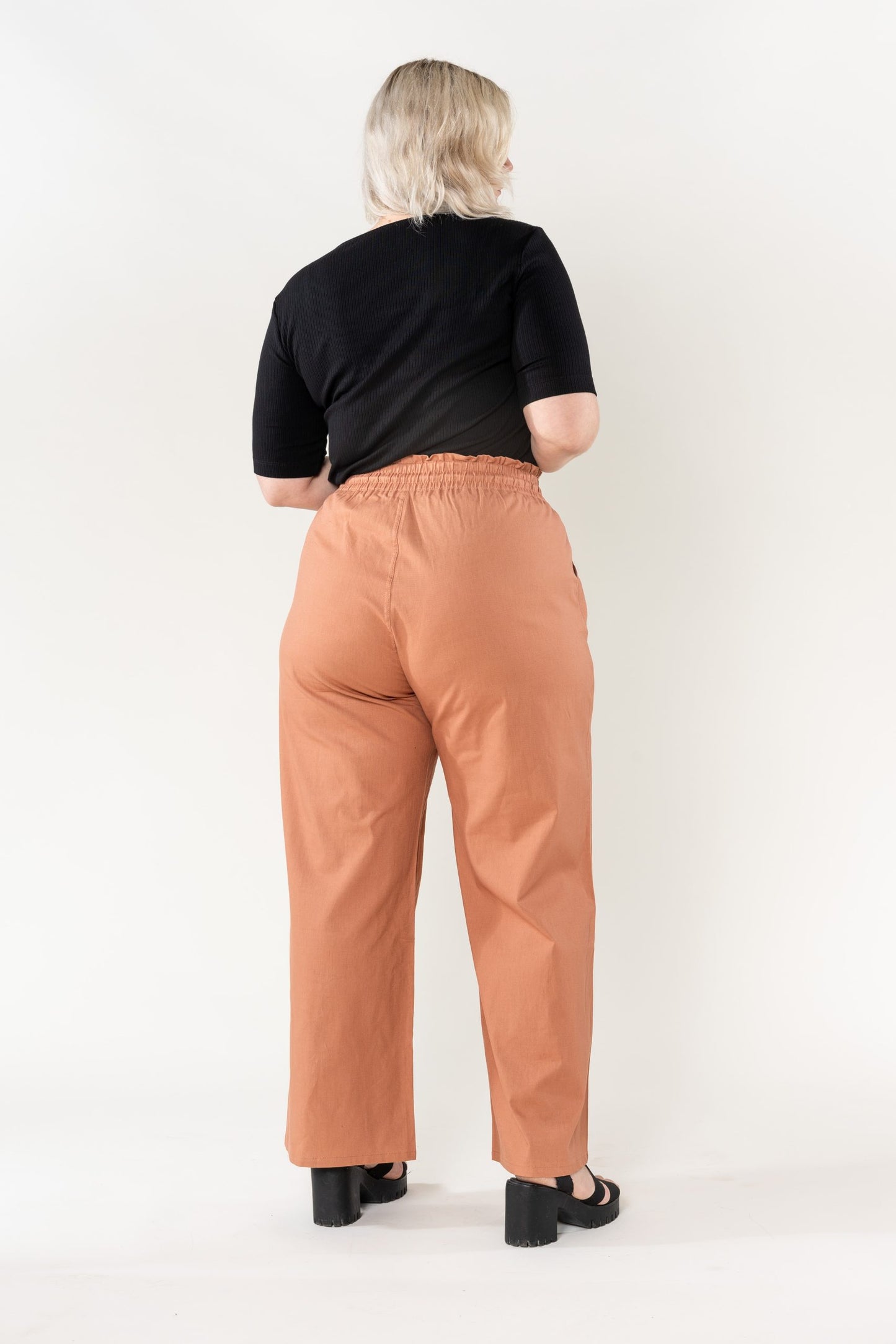 Wholesale Wide Linen Style Terracotta Pants