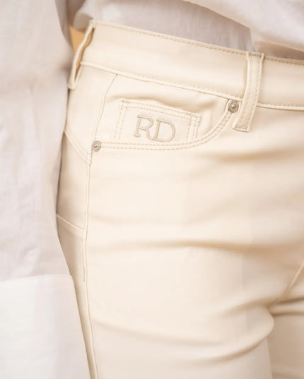 Women's Ecru Fleece-Lined Coated Trousers