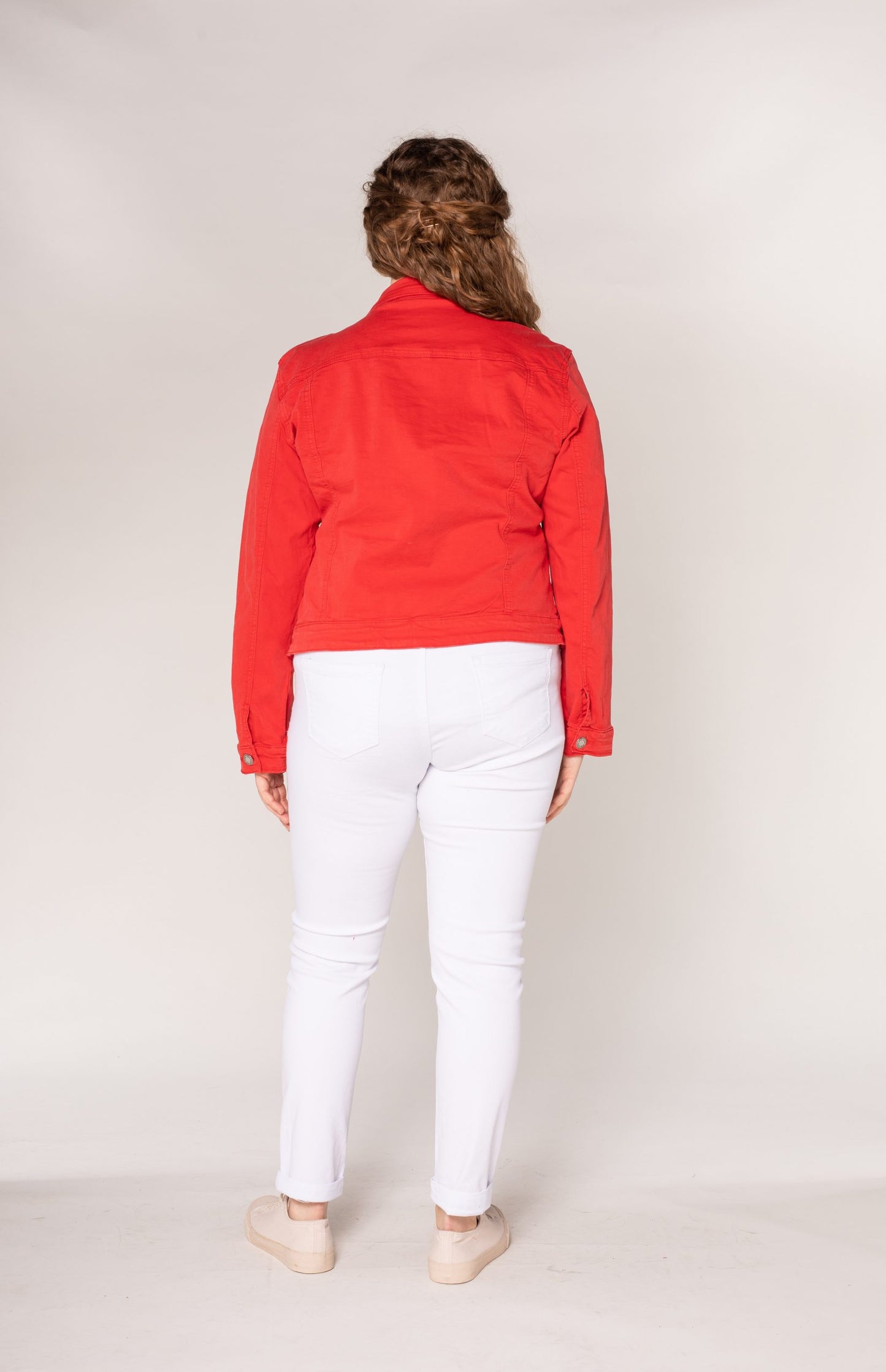 Wholesale Red Plus Size Jeans Jacket