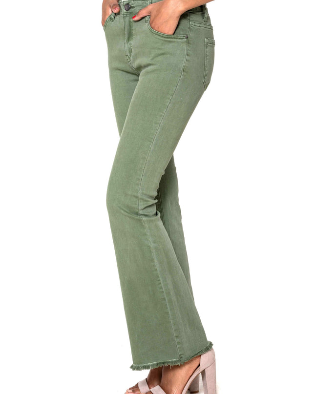 Wholesale Light Khaki frayed Bootcut Jeans