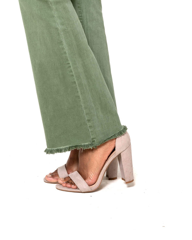 Wholesale Light Khaki frayed Bootcut Jeans