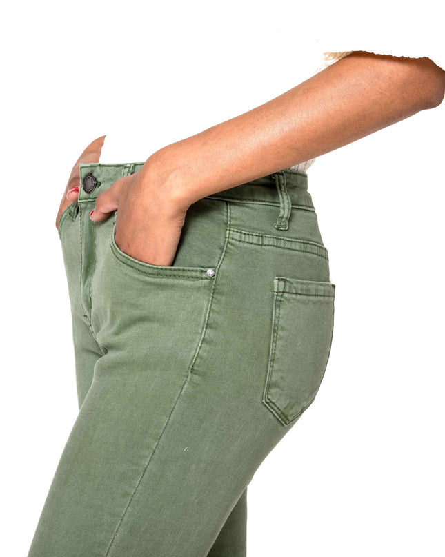 Wholesale Light Khaki frayed Bootcut Jeans