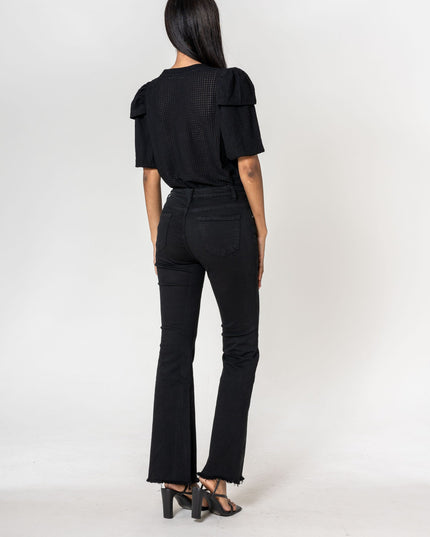Wholesale Black frayed Bootcut Trousers