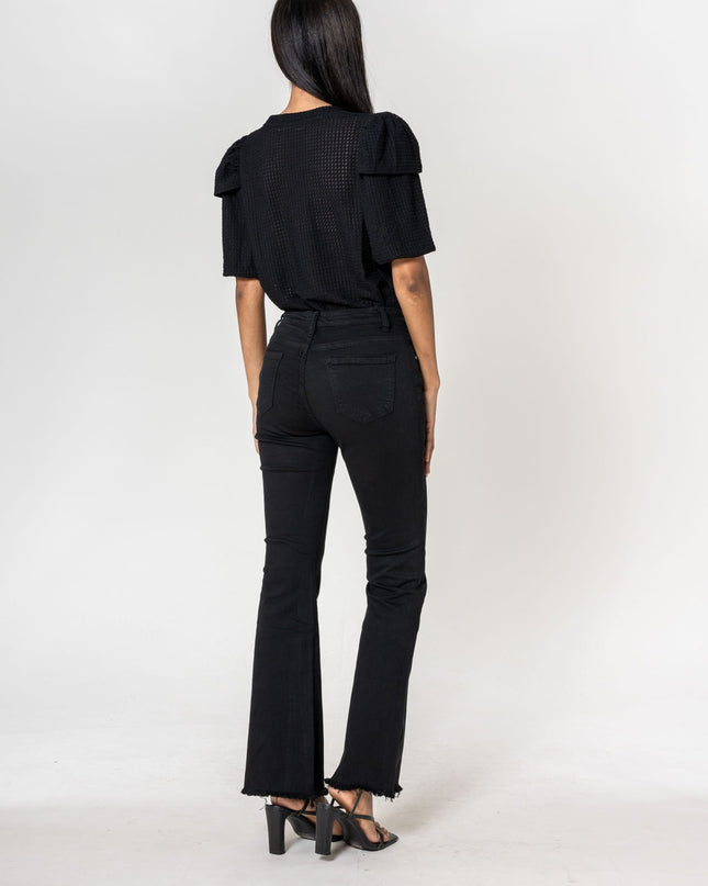 Wholesale Black frayed Bootcut Trousers