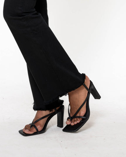 Wholesale Black frayed Bootcut Trousers