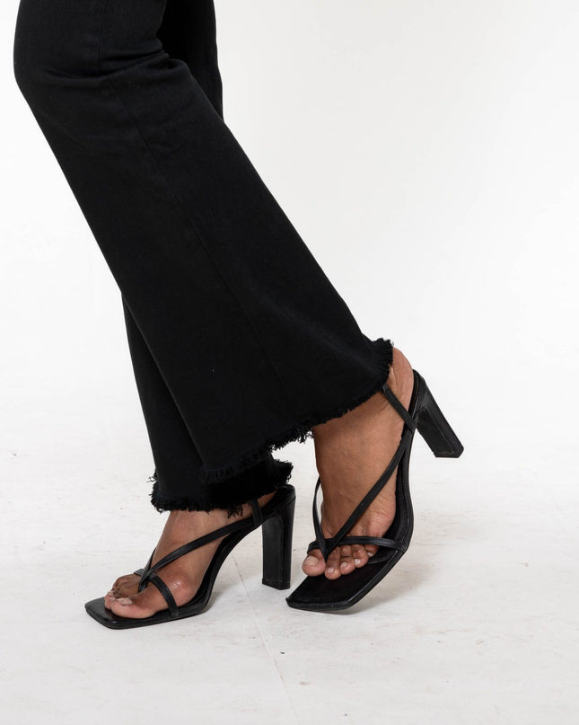 Wholesale Black frayed Bootcut Trousers
