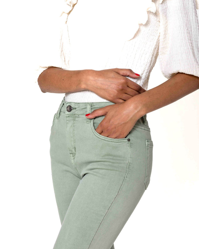 Wholesale Sage Green frayed Bootcut Jeans