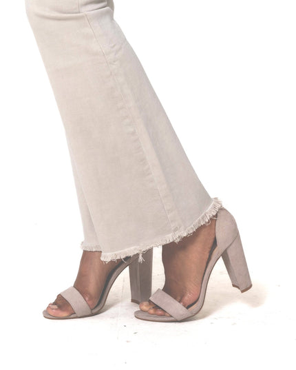 Wholesale Cream Frayed Bootcut Jeans