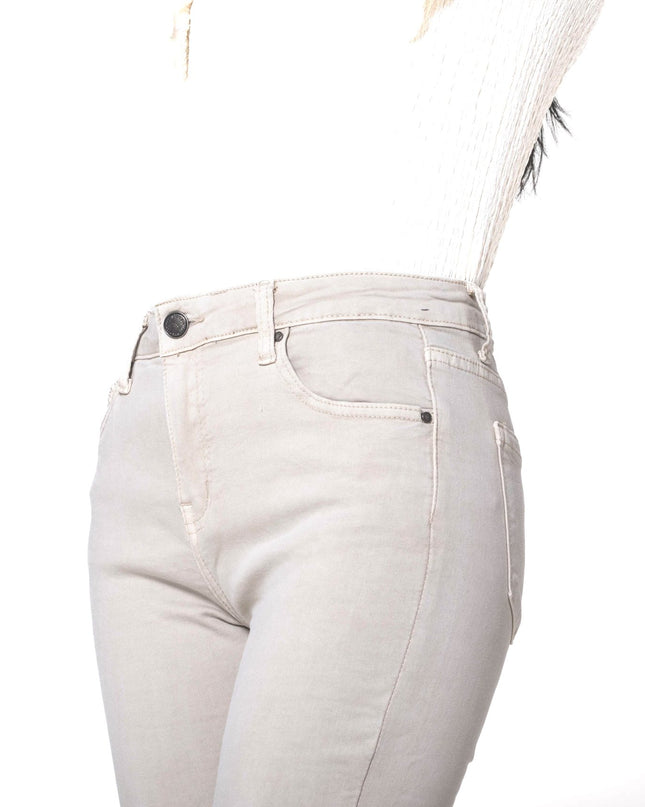 Wholesale Cream Frayed Bootcut Jeans