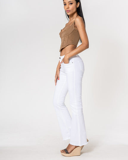 Wholesale White frayed Bootcut Jeans