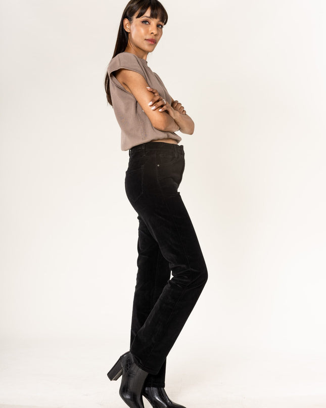 Wholesale Straight Leg Corduroy Trousers Black