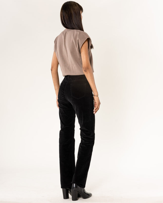 Wholesale Straight Leg Corduroy Trousers Black