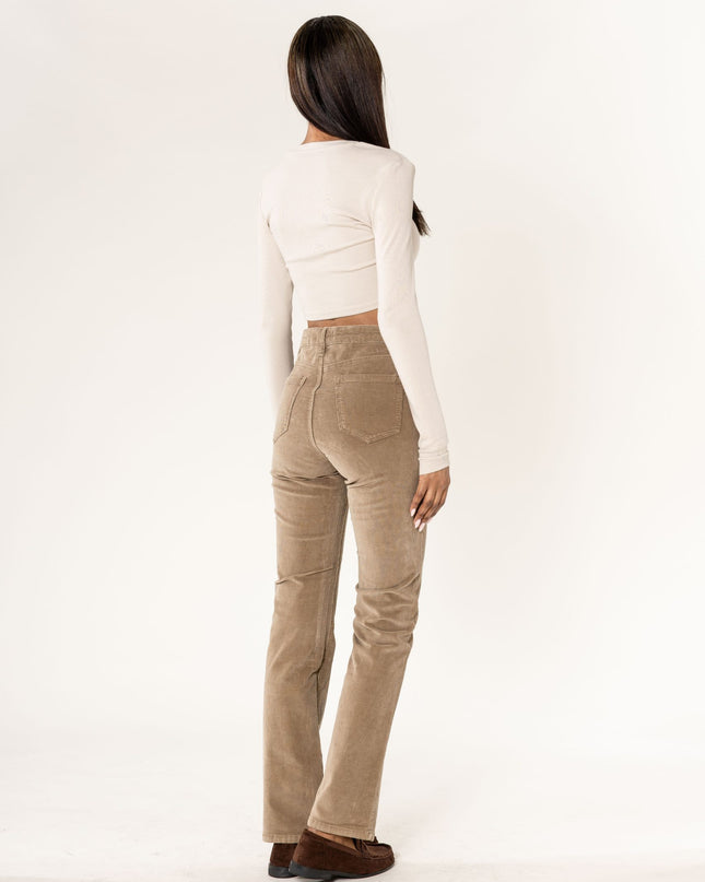 Wholesale Straight Leg Corduroy Trousers Black
