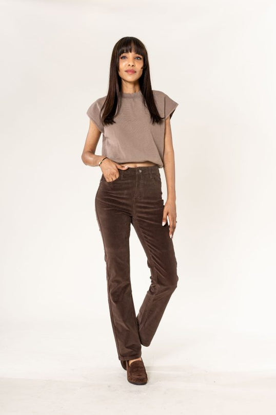 Wholesale Straight Leg Corduroy Trousers Black