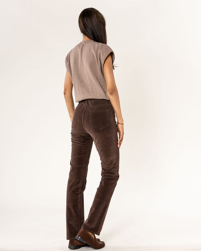 Wholesale Straight Leg Corduroy Trousers Black
