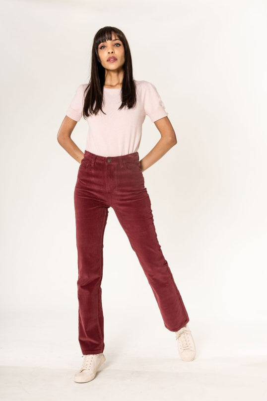 Wholesale Straight Leg Corduroy Trousers Black
