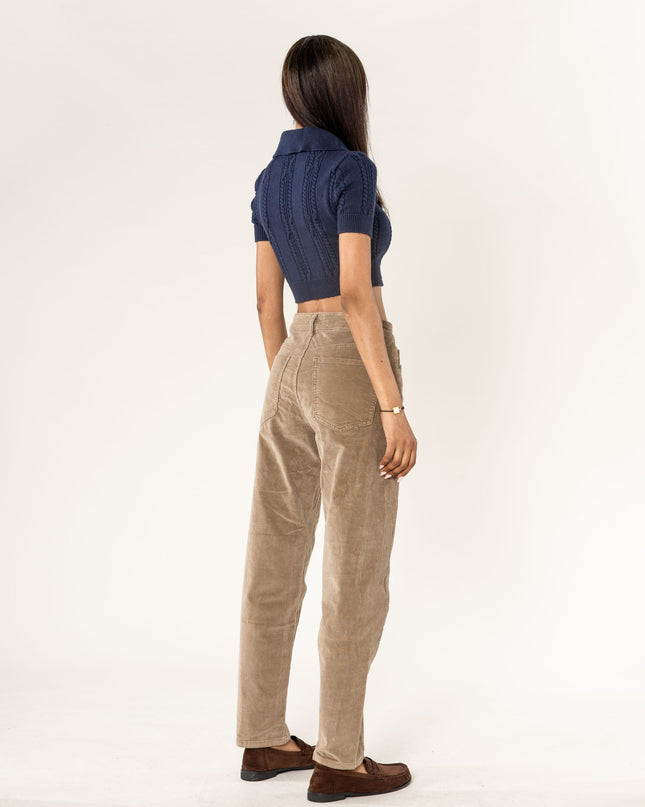 Wholesale Barrel Leg Corduroy Trousers Black