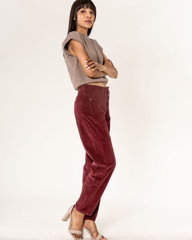 Wholesale Barrel Leg Corduroy Trousers Black
