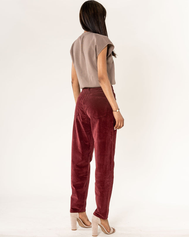 Wholesale Barrel Leg Corduroy Trousers Black