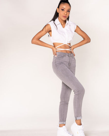 Wholesale Light Gray Skinny Pants