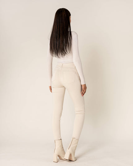 Wholesale Cream Push Up High Waist Jeans