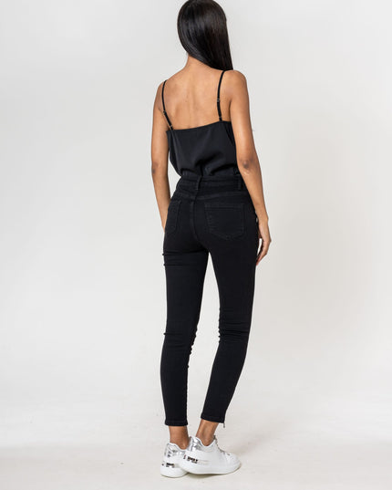 Wholesale black zipped jeans
