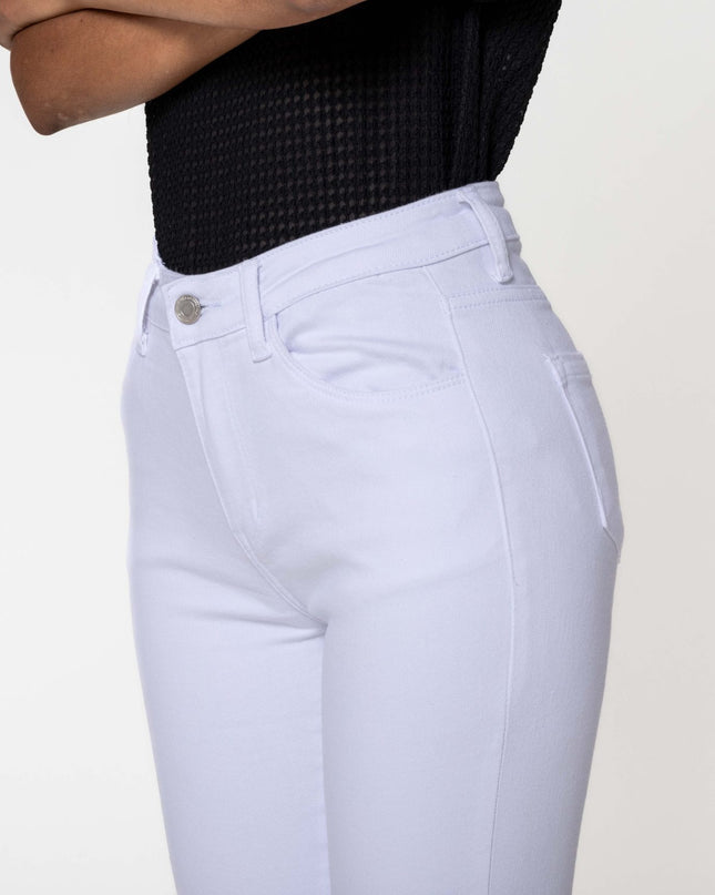 Wholesale white Jeans with buttons at the bottom of the leg