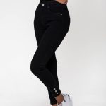 Wholesale Black Jeans with buttons at the bottom of the leg