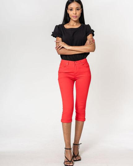 Wholesale  Canvas Capri Pants Shorts Red