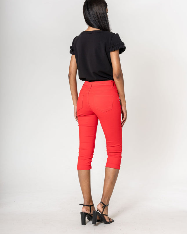 Wholesale  Canvas Capri Pants Shorts Red