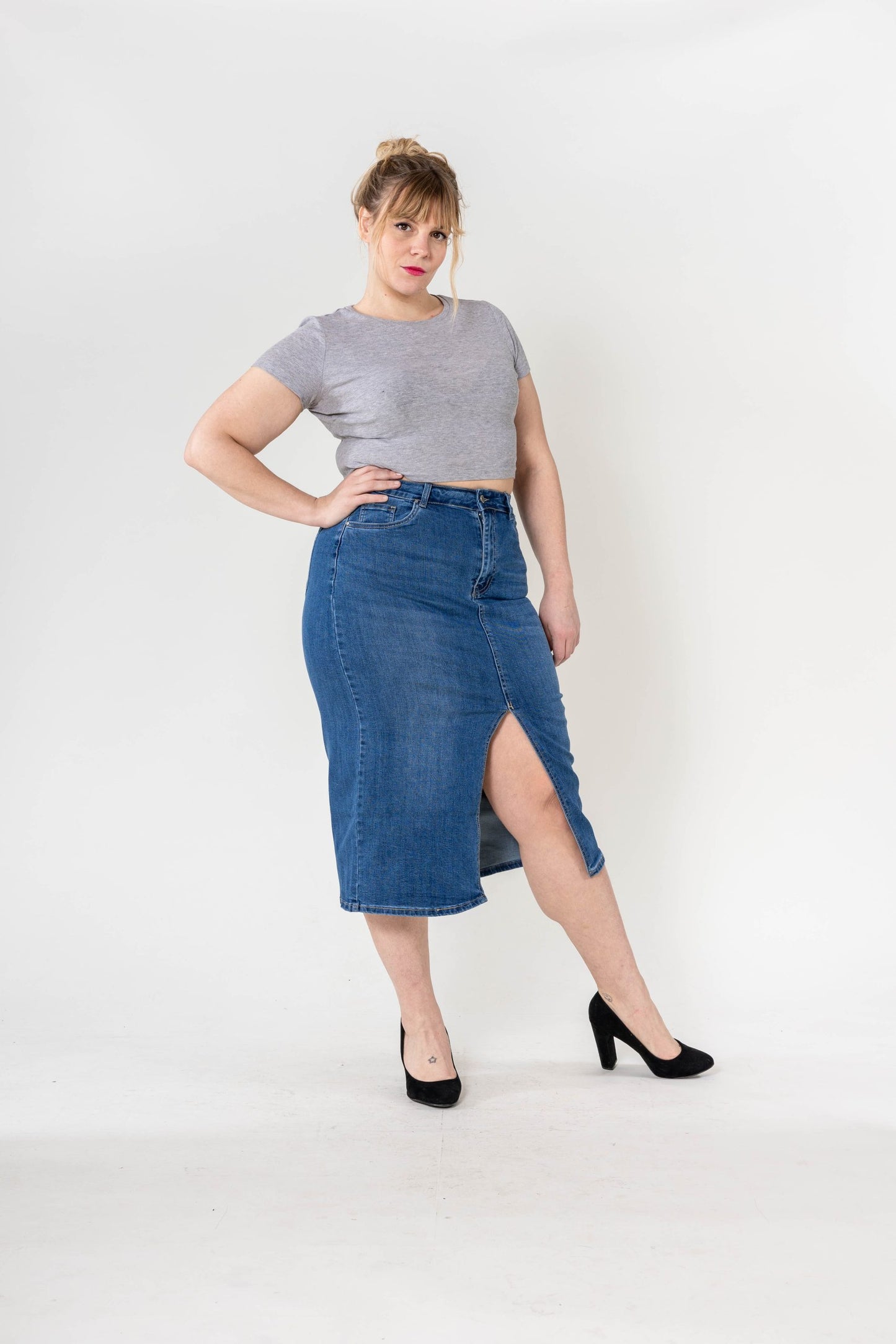 Wholesale Denim Long Skirt Jupe longue GT