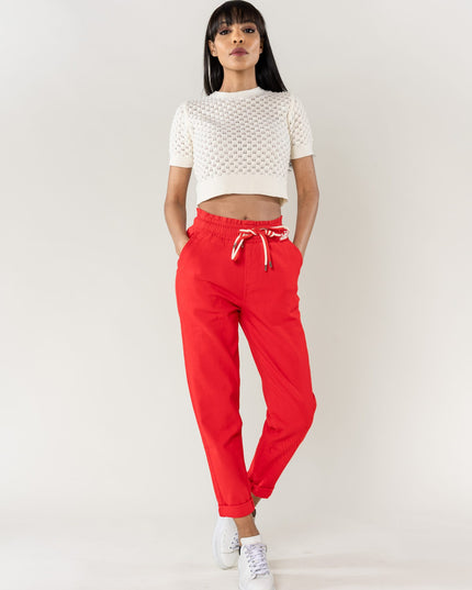 Wholesale Jogging Pants Cotton Red
