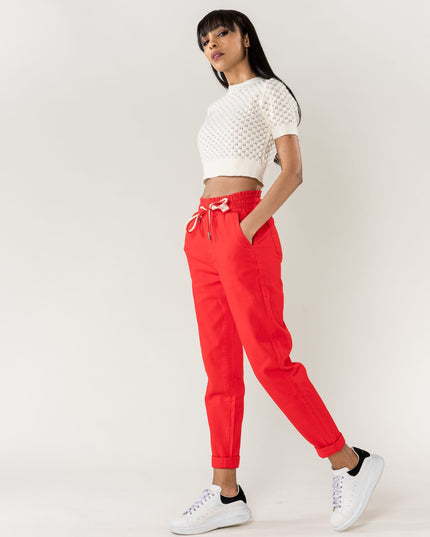 Wholesale Jogging Pants Cotton Red