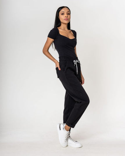 Wholesale Jogging Pants Cotton Black