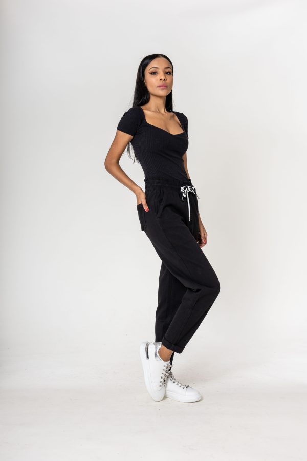 Wholesale Jogging Pants Cotton Black