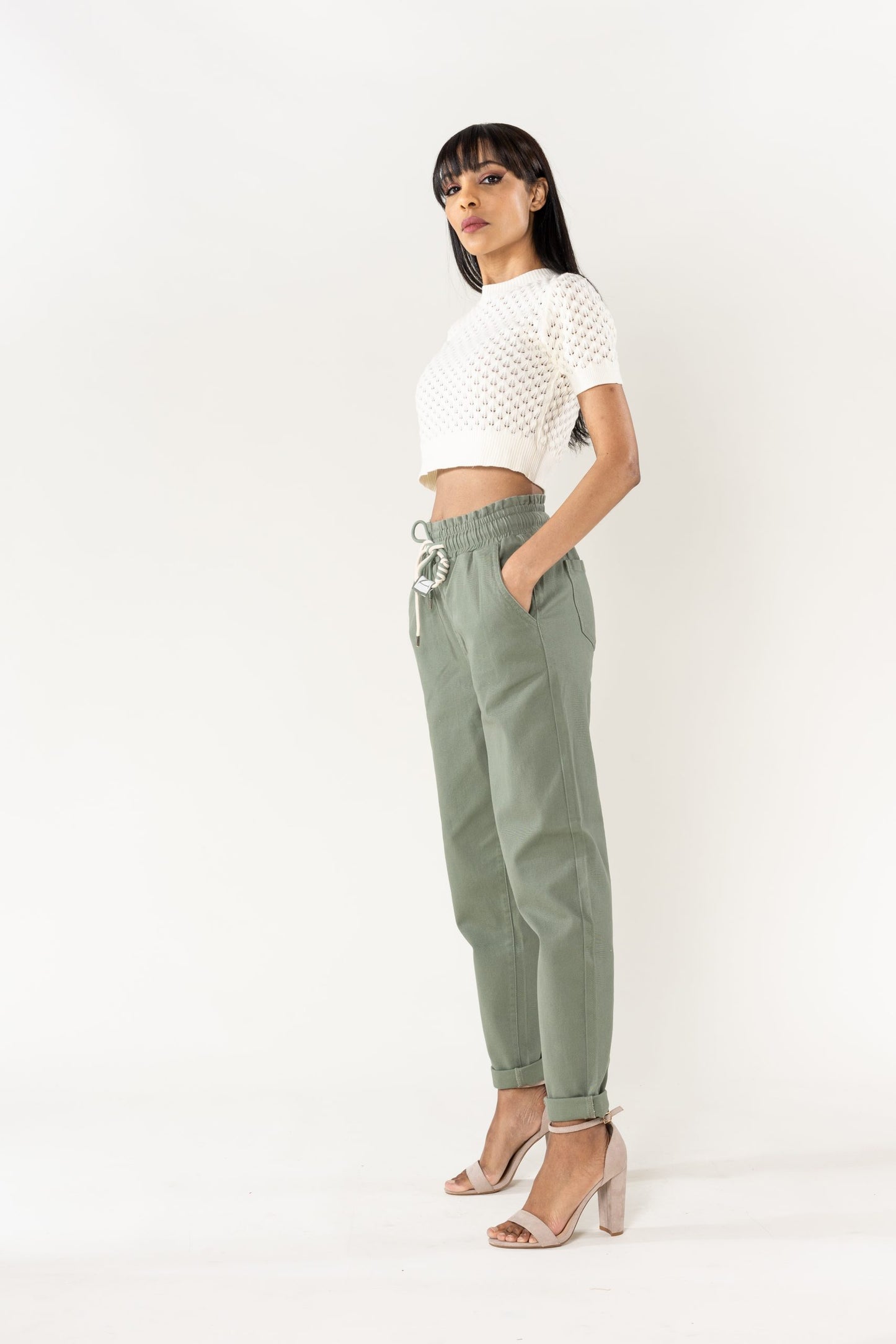 Wholesale Jogging Pants Cotton Light Khaki