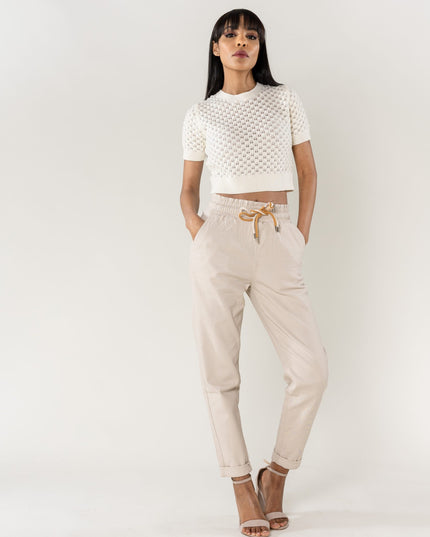 Wholesale Jogging Pants Cotton Beige