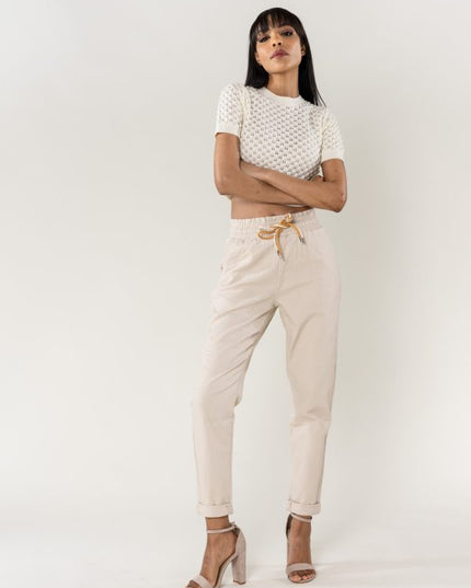 Wholesale Jogging Pants Cotton Beige